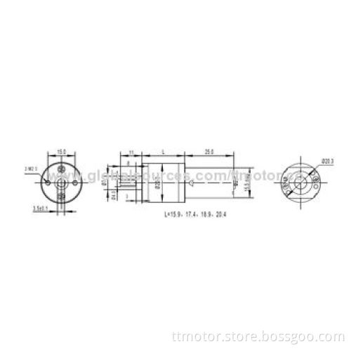 20mm 12V DC Gear Motor with Reduction Gear for window curtain